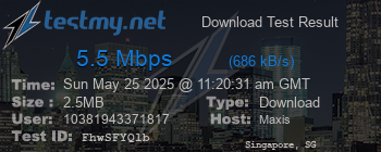 Speed Test Result