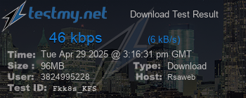Speed Test Result