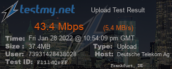 Speed Test Result