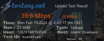 Speed Test Result