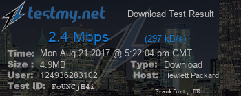 Speed Test Result