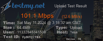 Speed Test Result