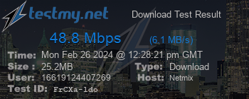 Speed Test Result