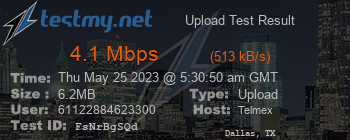 Speed Test Result