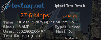 Speed Test Result