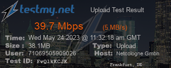 Speed Test Result