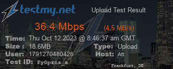 Speed Test Result