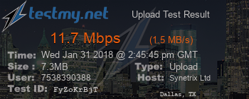 Speed Test Result