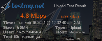 Speed Test Result