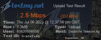 Speed Test Result