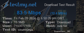 Speed Test Result