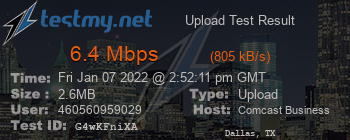 Speed Test Result