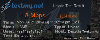 Speed Test Result