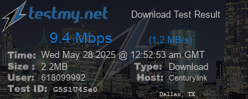 Speed Test Result