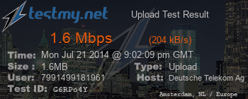 Speed Test Result