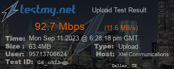 Speed Test Result