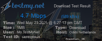 Speed Test Result