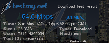 Speed Test Result