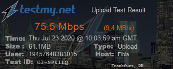 Speed Test Result