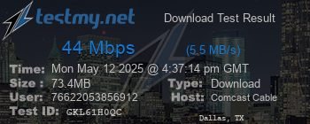 Speed Test Result