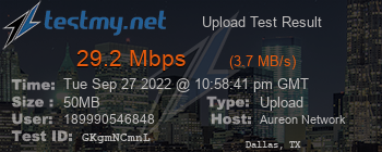 Speed Test Result