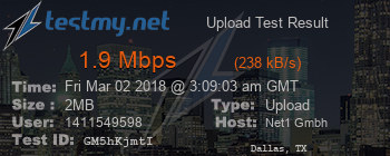 Speed Test Result