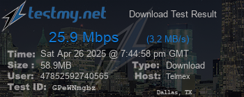 Speed Test Result