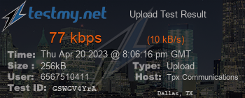 Speed Test Result