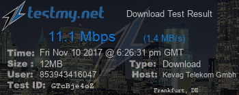 Speed Test Result