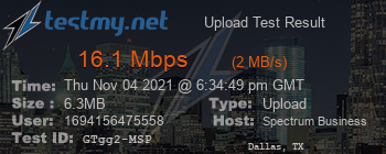 Speed Test Result