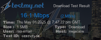 Speed Test Result