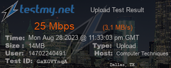 Speed Test Result