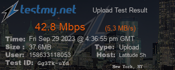 Speed Test Result