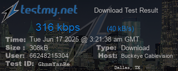 Speed Test Result