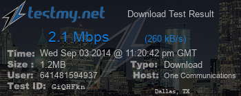 Speed Test Result