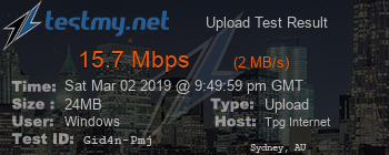 Speed Test Result