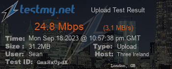 Speed Test Result