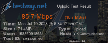 Speed Test Result