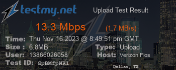 Speed Test Result