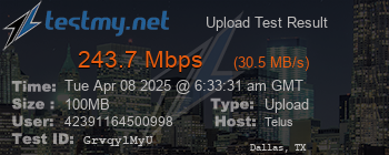 Speed Test Result