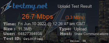 Speed Test Result