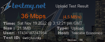 Speed Test Result