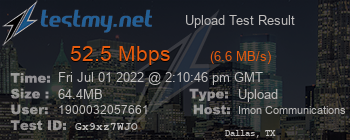 Speed Test Result