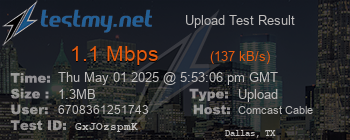 Speed Test Result
