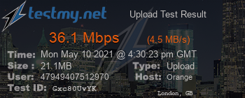 Speed Test Result