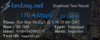 Speed Test Result
