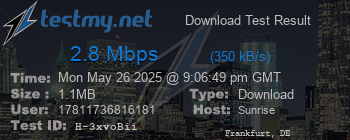 Speed Test Result