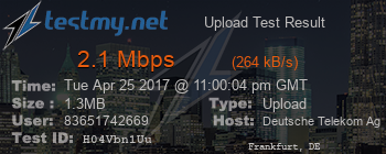 Speed Test Result