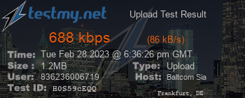 Speed Test Result