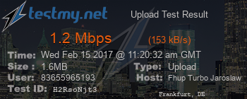 Speed Test Result